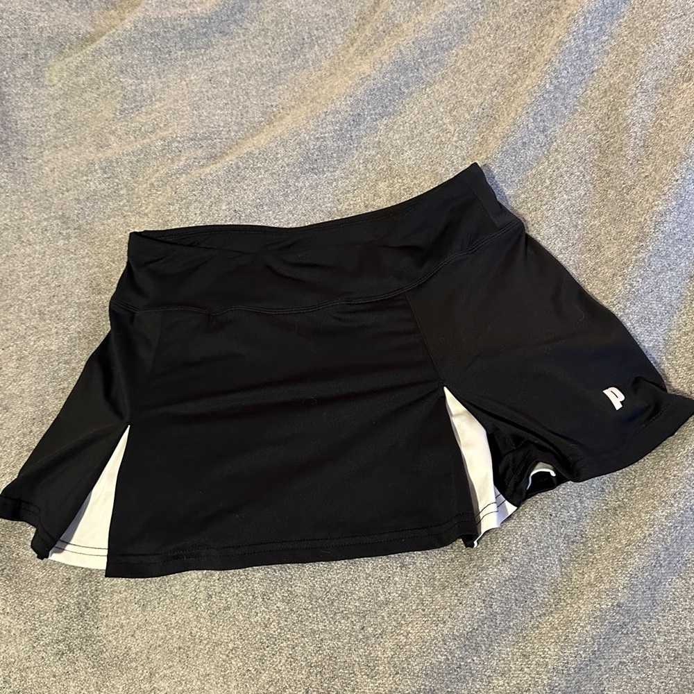 Black Tennis Skort with White Accents